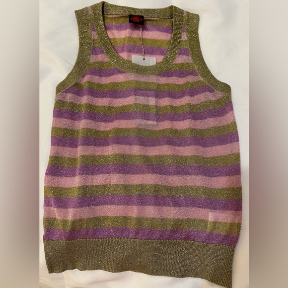 Happy Sheep NWT tank top Green- pink mauve - lavender sparkle top - Picture 3 of 8